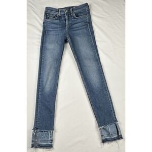 Rag & Bone Capri Jeans 10" Crows Nest Raw Hem Slit Crop Skinny SIze 24